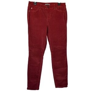 Level 99 Red Corduroy Skinny Pants Retro Statement Fall Style Sz 30